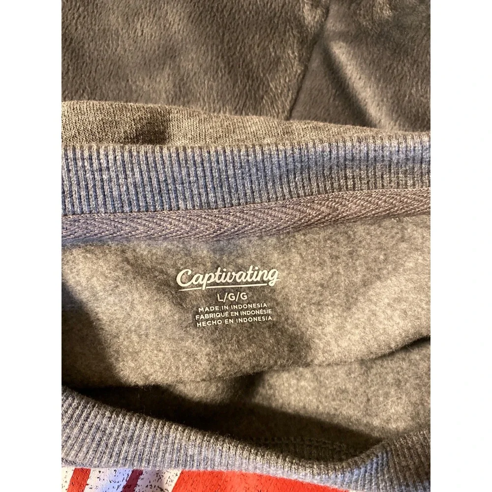 Captivating Oklahoma Sooners Sweatshirt Mens L Gray OU NCAA Crewneck Fleece 0454